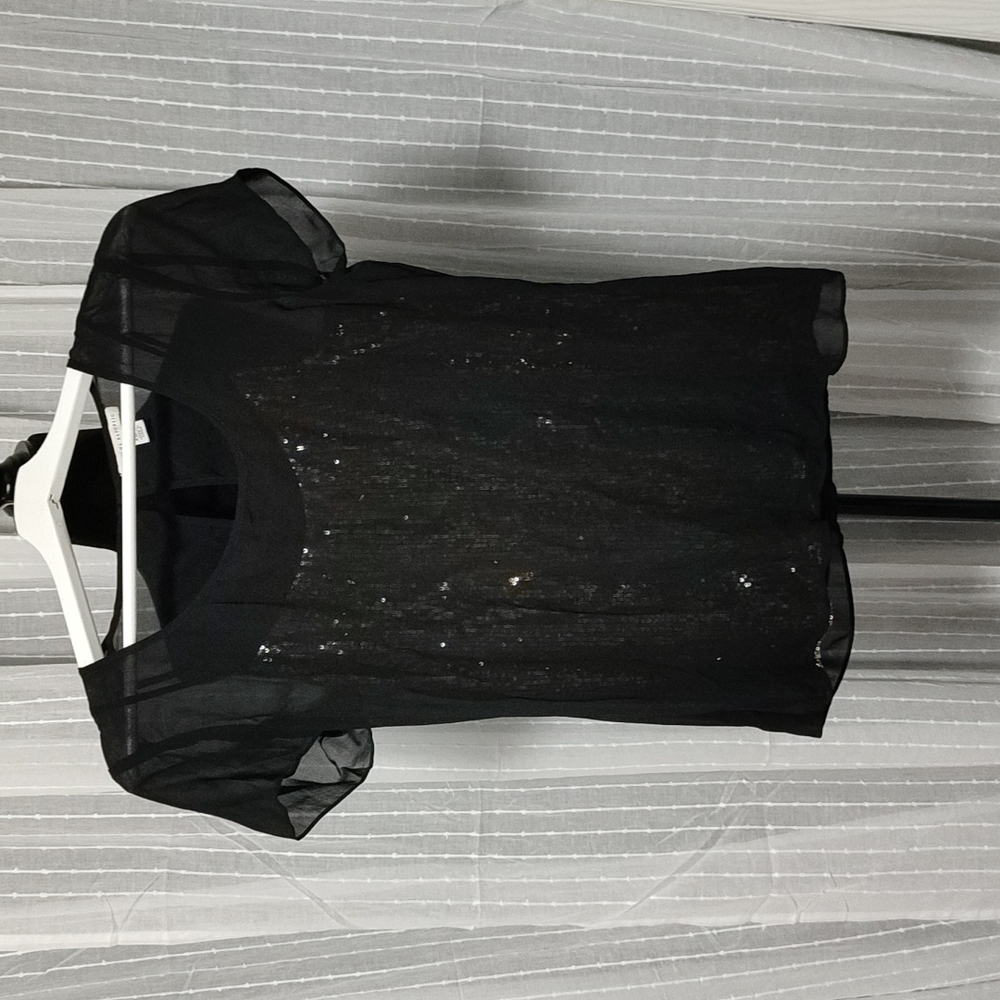 Pretty gold glitter black dress shirt